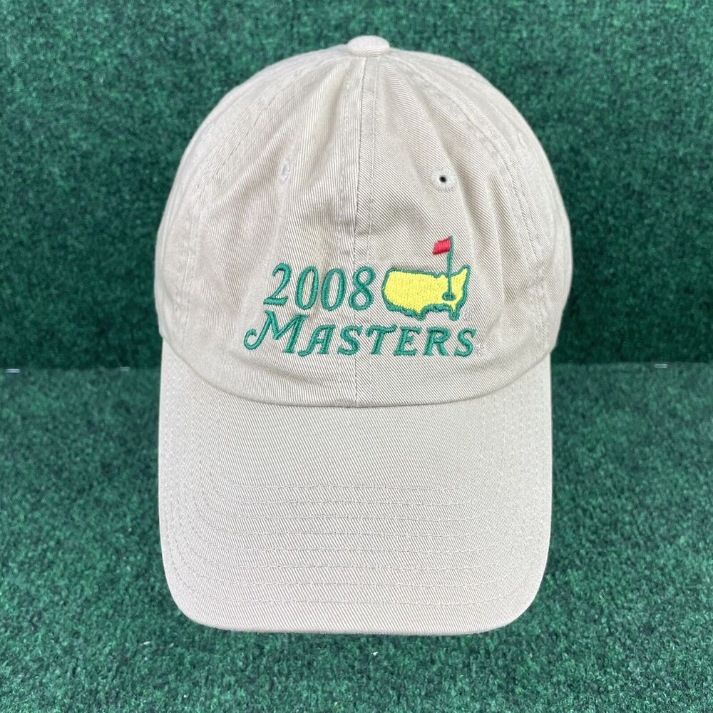 2008 The Masters Augusta National Golf Hat Cap Tan Adjustable